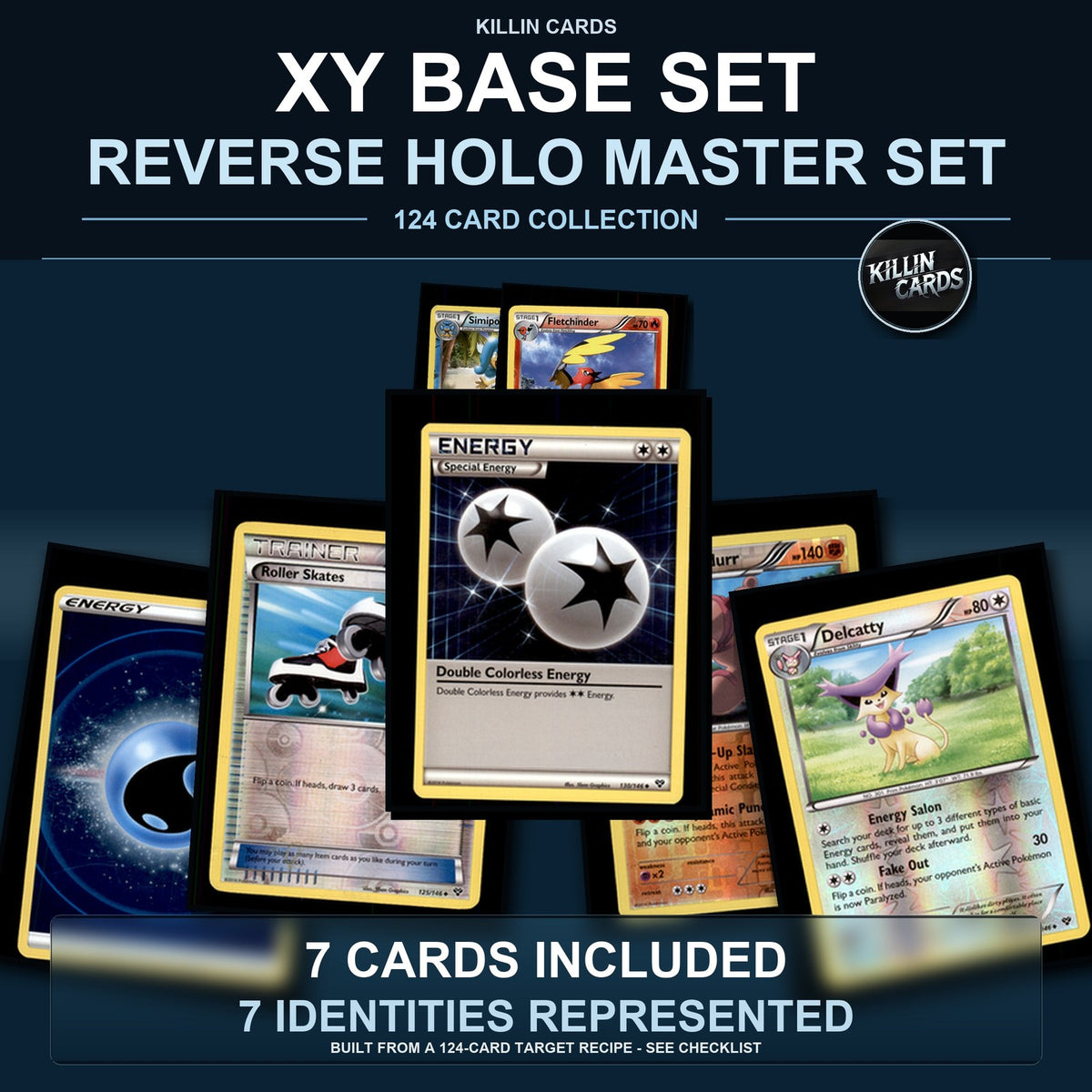 Pokemon TCG XY Base Set Reverse Holo Master Set 7 Reverse Holo Card Collection