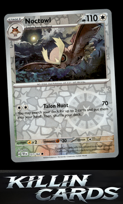 Reverse Holofoil Noctowl 127/162 Pokemon Common SV05: Temporal Forces Card NM