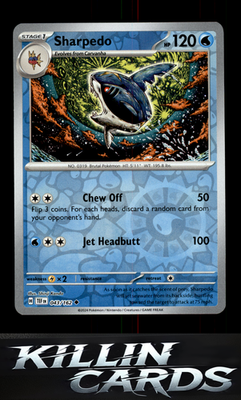 Reverse Holofoil Sharpedo 043/162 Pokemon Uncommon SV05: Temporal Forces Card NM