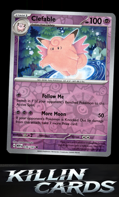 Reverse Holofoil Clefable 036/165 Pokemon Uncommon SV: Scarlet & Violet 151 Card