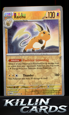 Reverse Holofoil Raichu 026/165 Pokemon Rare SV: Scarlet & Violet 151 Card NM