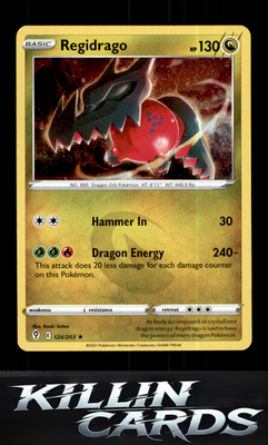 Regidrago 124/203 Pokemon Holo Rare SWSH07: Evolving Skies Card NM