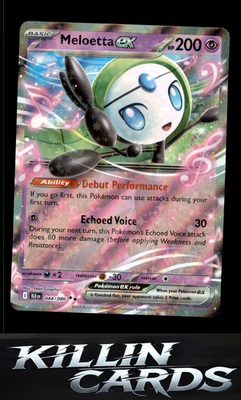 Meloetta ex 044/086 Pokemon Double Rare SV: Black Bolt Card NM