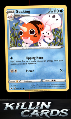 Seaking 047/202 Pokemon Uncommon SWSH01: Sword & Shield Base Set Card LP