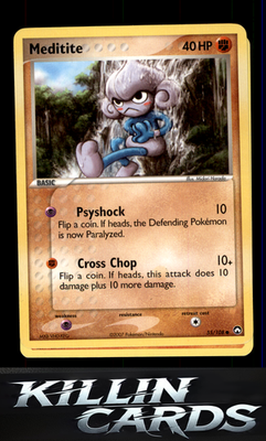 Meditite 55/108 Pokemon Common Power Keepers Card LP