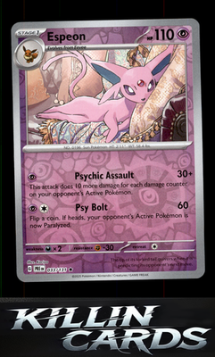 Reverse Holofoil Espeon 033/131 Pokemon Rare SV: Prismatic Evolutions Card NM