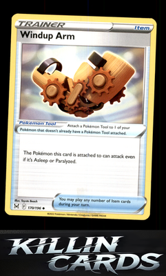 Windup Arm 170/196 Pokemon Uncommon SWSH11: Lost Origin Card NM
