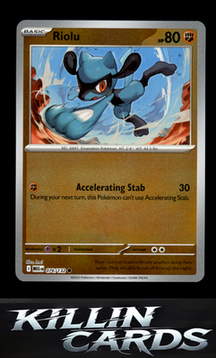 Reverse Holofoil Riolu 076/132 Pokemon Common ME01: Mega Evolution Card NM