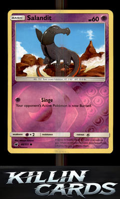 Reverse Holofoil Salandit 46/111 Pokemon Common SM - Crimson Invasion Card NM