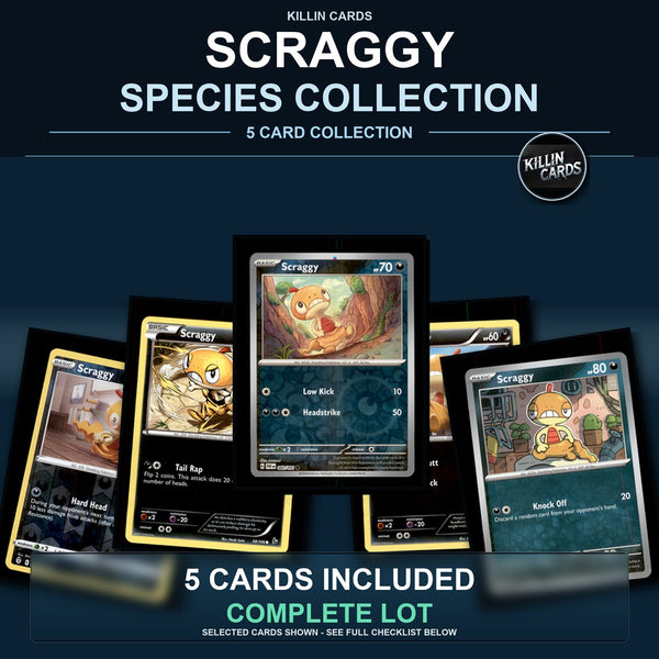 Pokemon TCG Scraggy Species Collection 5 Different Cards