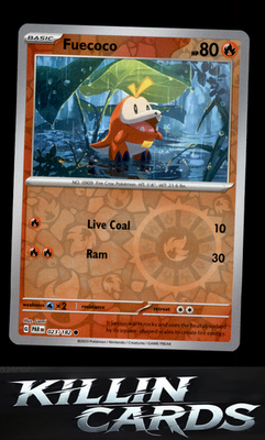 Reverse Holofoil Fuecoco 023/182 Pokemon Common SV04: Paradox Rift Card NM