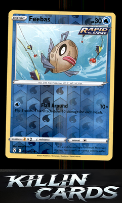 Reverse Holofoil Feebas 037/203 Pokemon Common SWSH07: Evolving Skies Card NM