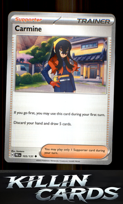 Carmine 103/131 Pokemon Uncommon SV: Prismatic Evolutions Card NM