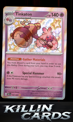 Tinkaton 167/091 Pokemon Shiny Rare SV: Paldean Fates Card NM