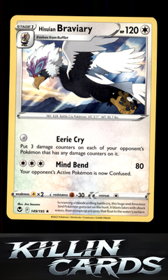 Hisuian Braviary 149/195 Pokemon Rare SWSH12: Silver Tempest Card NM