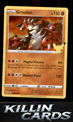 Groudon 017/025 Pokemon Holo Rare Celebrations Card NM