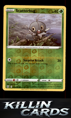 Reverse Holofoil Scatterbug 011/163 Pokemon Common SWSH05: Battle Styles Card NM