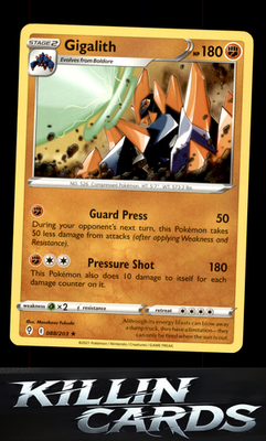 Gigalith 088/203 Pokemon Rare SWSH07: Evolving Skies Card LP