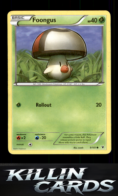 Foongus 9/101 Pokemon Common Noble Victories Card NM