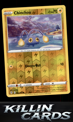 Reverse Holofoil Chinchou 052/203 Pokemon Common SWSH07: Evolving Skies Card NM