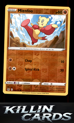 Reverse Holofoil Mienfoo 103/196 Pokemon Common SWSH11: Lost Origin Card NM