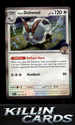 Reverse Holofoil Hop's Dubwool 136/159 Pokemon Rare SV09: Journey Together Card