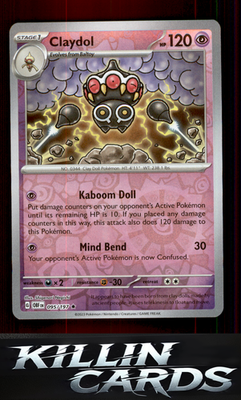 Reverse Holofoil Claydol 095/197 Pokemon Rare SV03: Obsidian Flames Card NM
