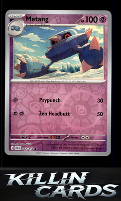 Reverse Holofoil Metang 062/159 Pokemon Common SV09: Journey Together Card NM