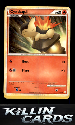 Cyndaquil 61/123 Pokemon Common HeartGold SoulSilver Card LP