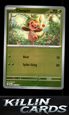 Reverse Holofoil Chespin - 005/086 005/086 Pokemon Common ME04: Chaos Rising Car