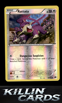 Reverse Holofoil Rattata 87/122 Pokemon Common XY - BREAKpoint Card NM