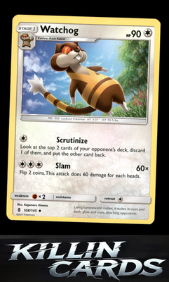 Watchog 108/145 Pokemon Uncommon SM - Guardians Rising Card NM