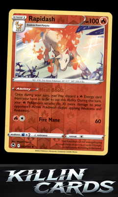Rapidash 022/195 Pokemon Holo Rare SWSH12: Silver Tempest Card NM