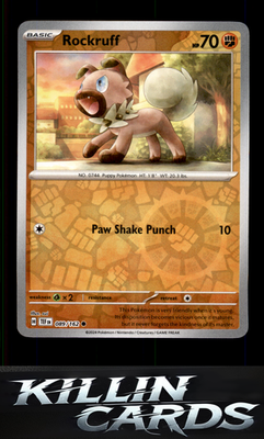 Reverse Holofoil Rockruff 089/162 Pokemon Common SV05: Temporal Forces Card LP