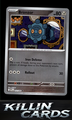 Reverse Holofoil Bronzor 071/094 Pokemon Common ME02: Phantasmal Flames Card NM
