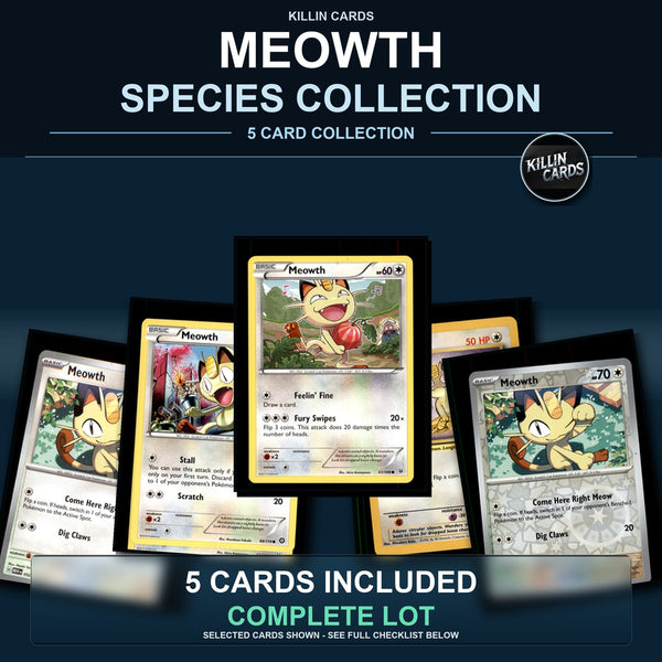 Pokemon TCG Meowth Species Collection 5 Different Cards