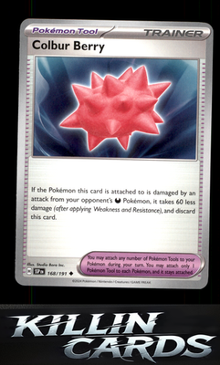 Colbur Berry 168/191 Pokemon Uncommon SV08: Surging Sparks Card NM
