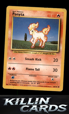 Ponyta 060/102 Pokemon Common Base Set Card LP