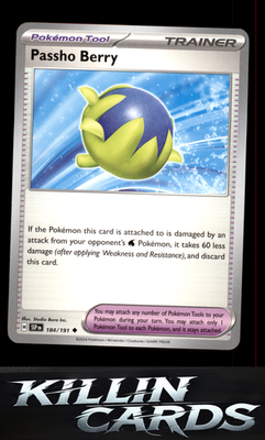 Passho Berry 184/191 Pokemon Uncommon SV08: Surging Sparks Card NM