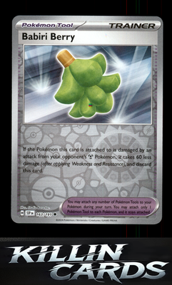 Reverse Holofoil Babiri Berry 163/191 Pokemon Uncommon SV08: Surging Sparks Card