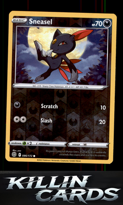 Reverse Holofoil Sneasel 086/172 Pokemon Common SWSH09: Brilliant Stars Card NM