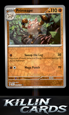 Reverse Holofoil Primeape 099/191 Pokemon Common SV08: Surging Sparks Card NM