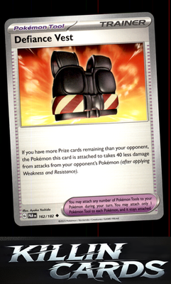 Defiance Vest 162/182 Pokemon Uncommon SV04: Paradox Rift Card NM