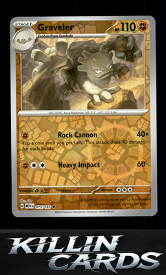 Reverse Holofoil Graveler 075/165 Pokemon Uncommon SV: Scarlet & Violet 151 Card