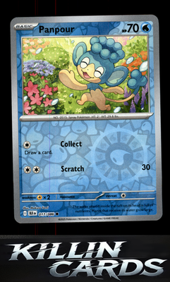 Reverse Holofoil Panpour 017/086 Pokemon Common SV: Black Bolt Card NM