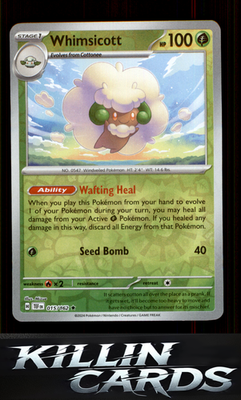Reverse Holofoil Whimsicott 015/162 Pokemon Rare SV05: Temporal Forces Card NM