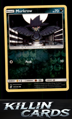 Reverse Holofoil Murkrow (129) 129/236 Pokemon Common SM - Unified Minds Card LP