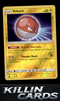 Reverse Holofoil Voltorb 47/168 Pokemon Common SM - Celestial Storm Card NM
