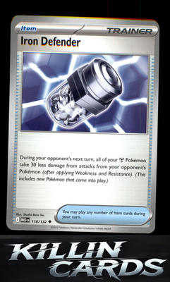 Iron Defender 118/132 Pokemon Uncommon ME01: Mega Evolution Card NM