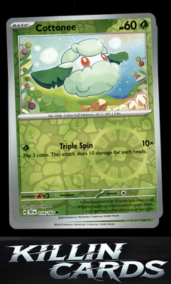 Reverse Holofoil Cottonee 014/162 Pokemon Common SV05: Temporal Forces Card NM